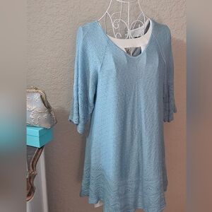 Elegant Blue Women's Sweater Dress